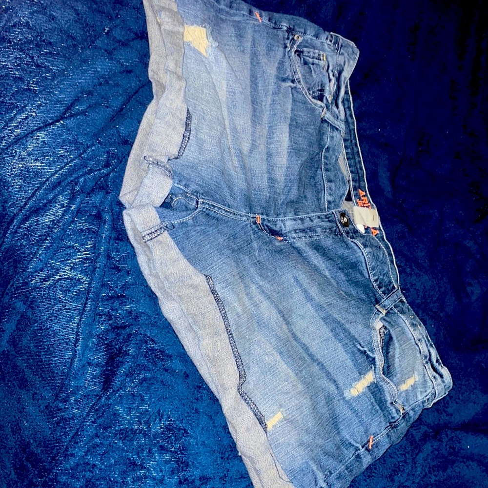 Plus Size Distressed Denim Shorts